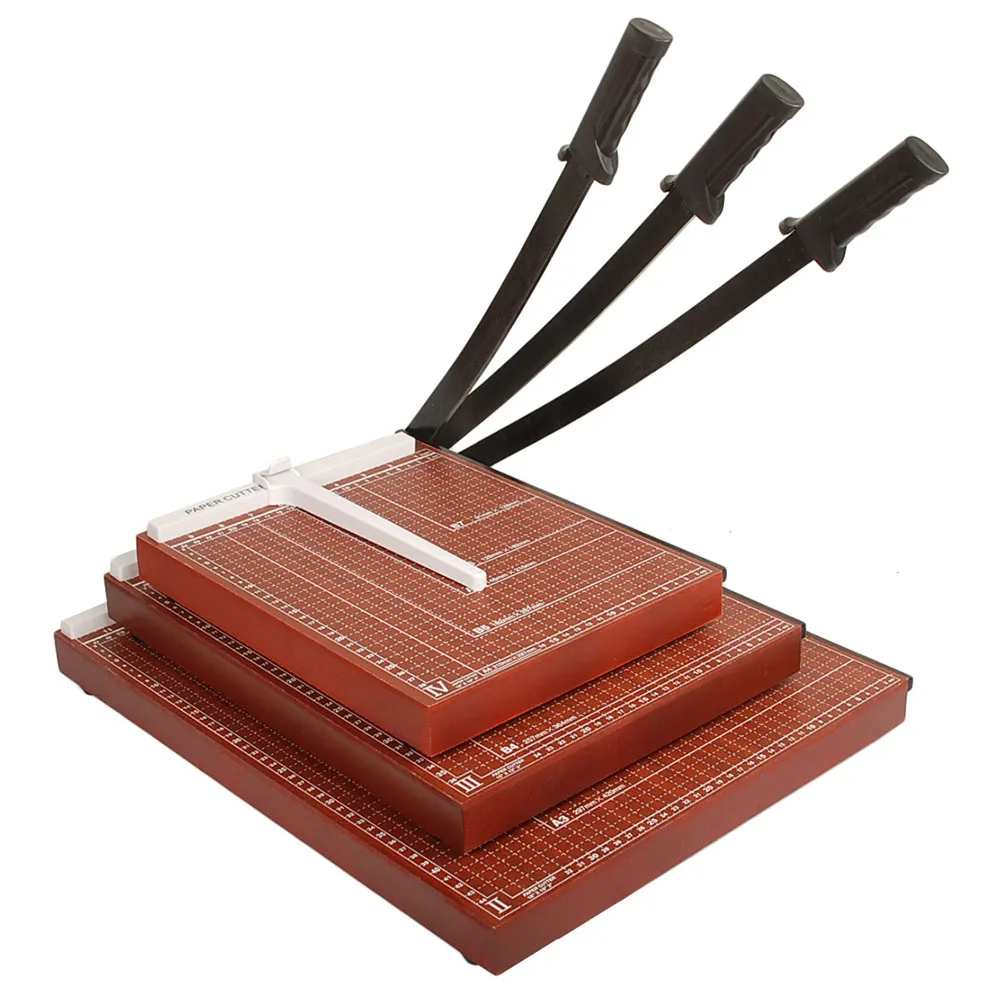 Professional Manufacture B4 Manual Wood Guillotine Paper Cutter Rotary Paper Trimmer