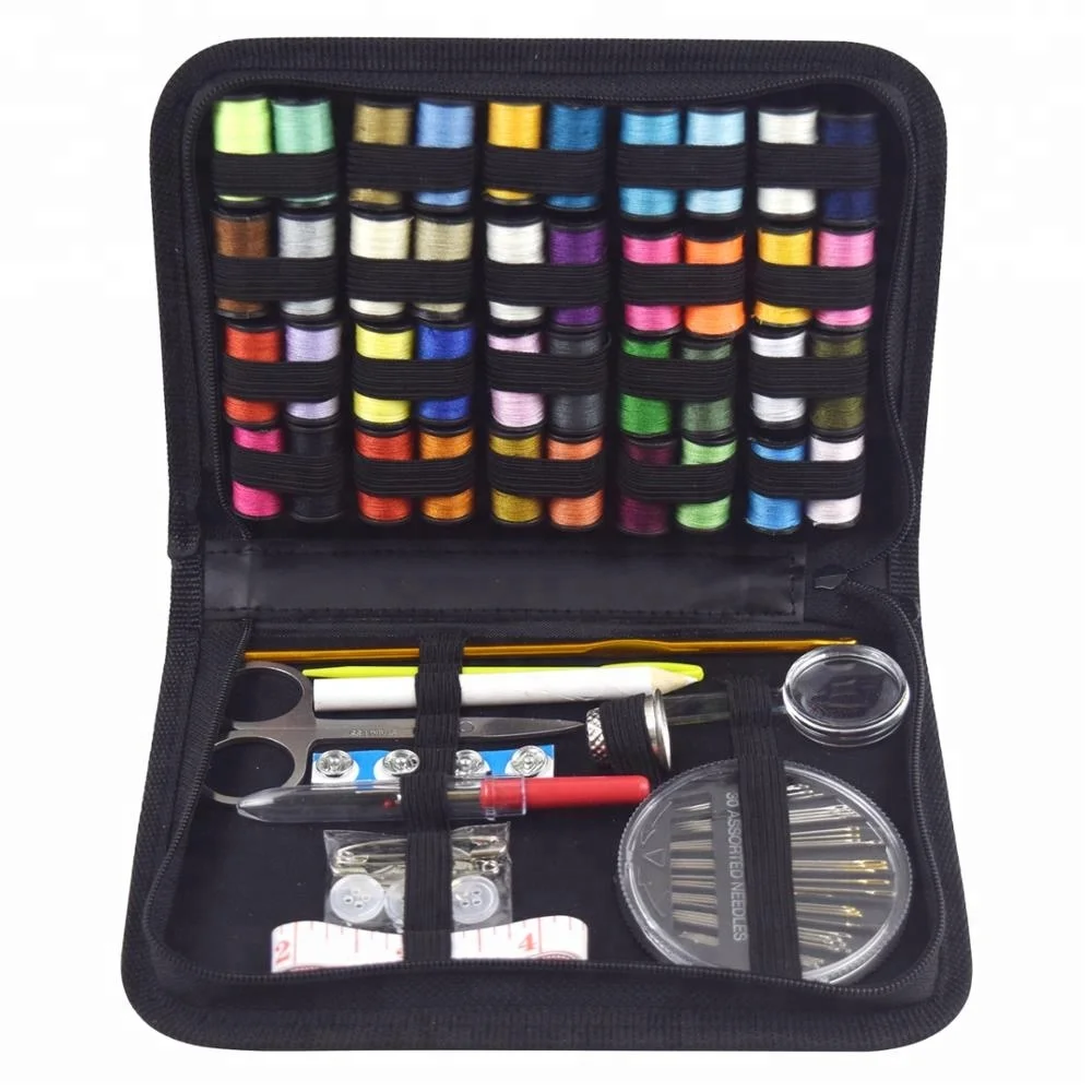 128pcs Accessories Black Sewing Kit With 40pcs Thread Coils