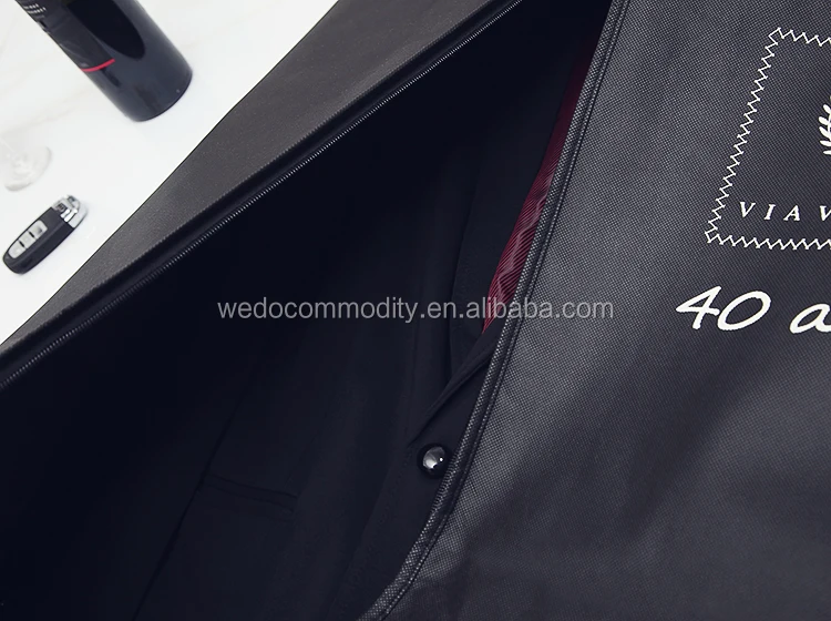 hanging non woven customized logo garment storage packaging bag with zipper travel suit dresses wedding cover protector carrier