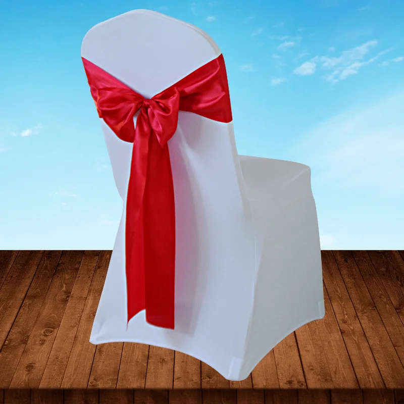 Satin Chair Sash  Chair Cover Ribbon for Wedding Chair Decoration