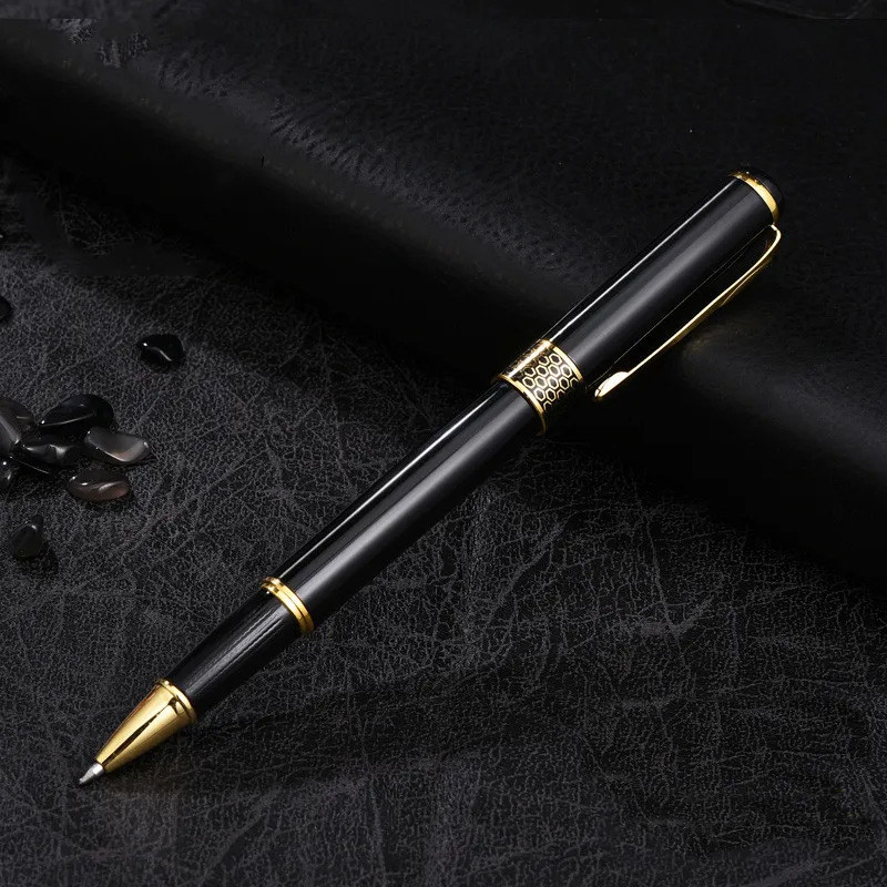 Ручка для подписей для бизнес-рекламы, нейтральная металлическая ручка, Высококачественная подарочная коробка, черная углеродная ручка для мужчин и женщин, водная ручка для студентов, под заказ