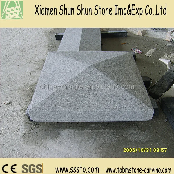 Manufacturer of G603 Bush-hammered Granite Wall/Pillar Pier Cap