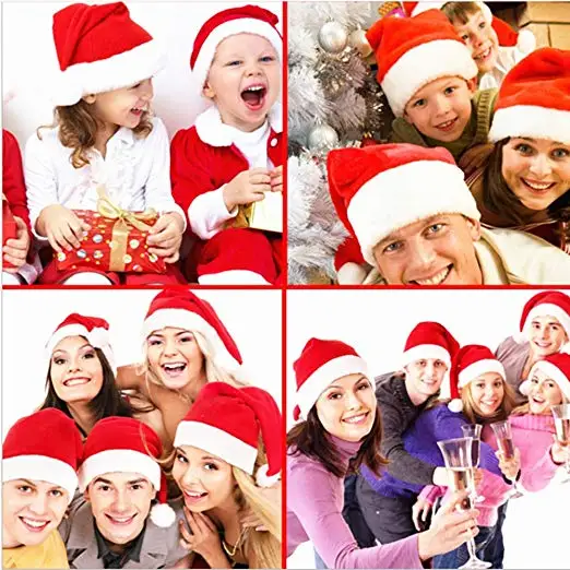 Custom Size Children Christmas Santa Hat Economical Felt Santa Xmas Hat for Decoration
