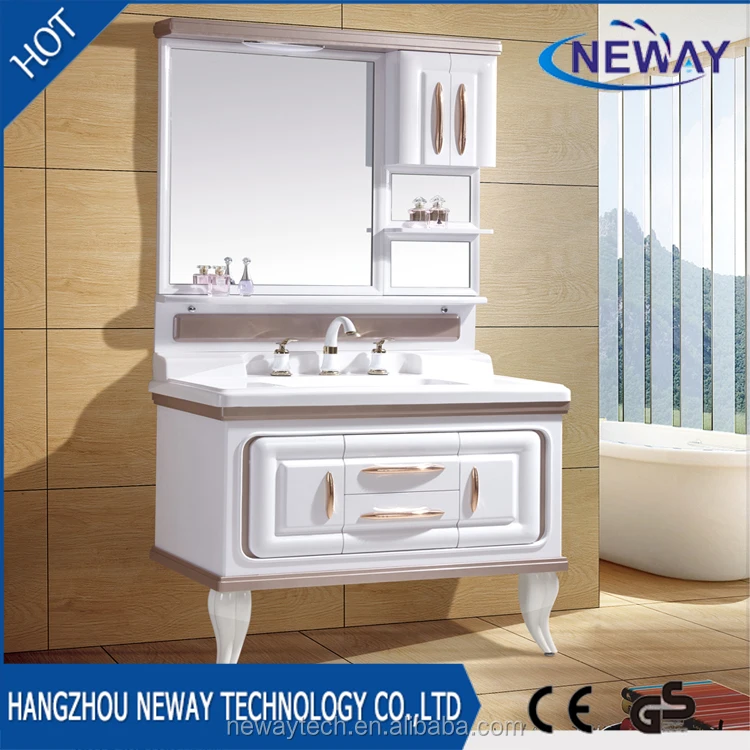 Китайский производитель, ПВХ цветной керамический шкаф для ванной комнаты, раковина