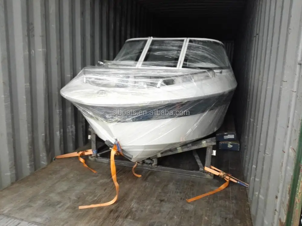 2019 New model SANJ fiberglass high Speed outboard sport boat fuel type fishing passenger boat factory