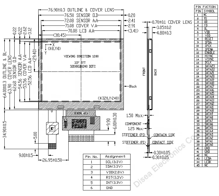3,5 дюймовый индивидуальный 320(RGB) x240 tft ЖК-дисплей, панель дисплея RGB 3,5 дюймовый tft lcd модуль емкостный сенсорный модуль