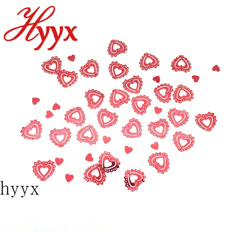 
HYYX 2018 fashion heart shape 30mm flat bulk loose decorative designs sequins 