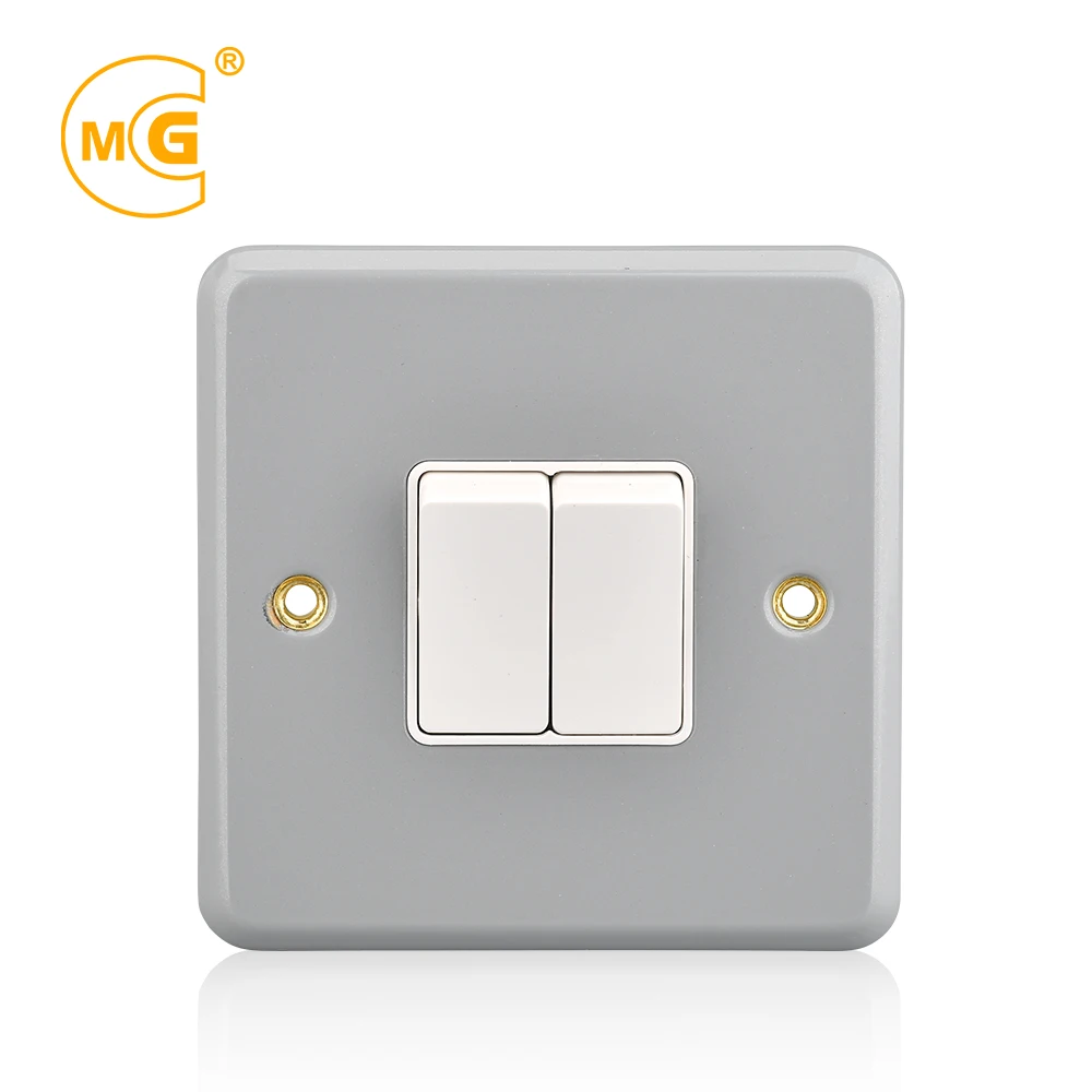 Wall mounted 10A electric plate box metal clad switch