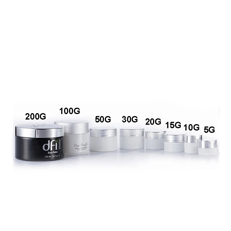 
cosmetic pot cosmetique vide pour 50 ml 150 ml 200ml 300 ml round cream jar with aluminum cap 