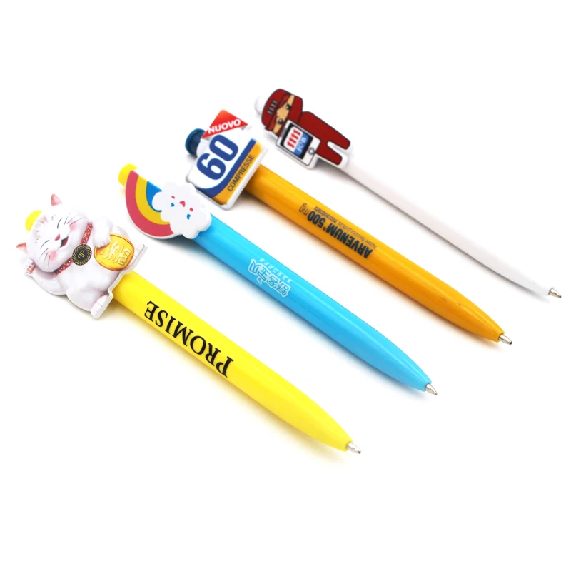 
click type OEM custom clip shape plastic ball point pen for promotion and advertising 