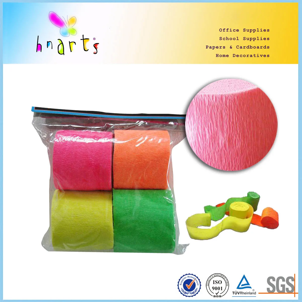 
Color Fluorescent Crepe Paper Fluorescent wrinkled paper 