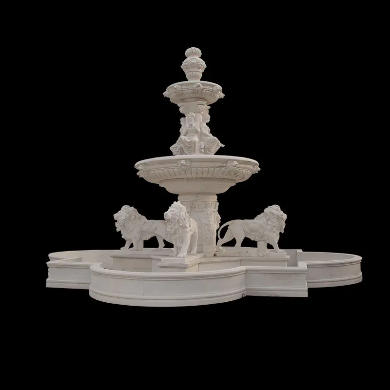 Factory direct sales large marble outdoor water fountain with horse
