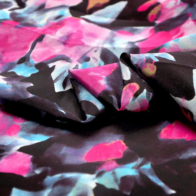 Изготовленная на заказ ткань из 100% чистого шелка с цифровой печатью из крепдешина