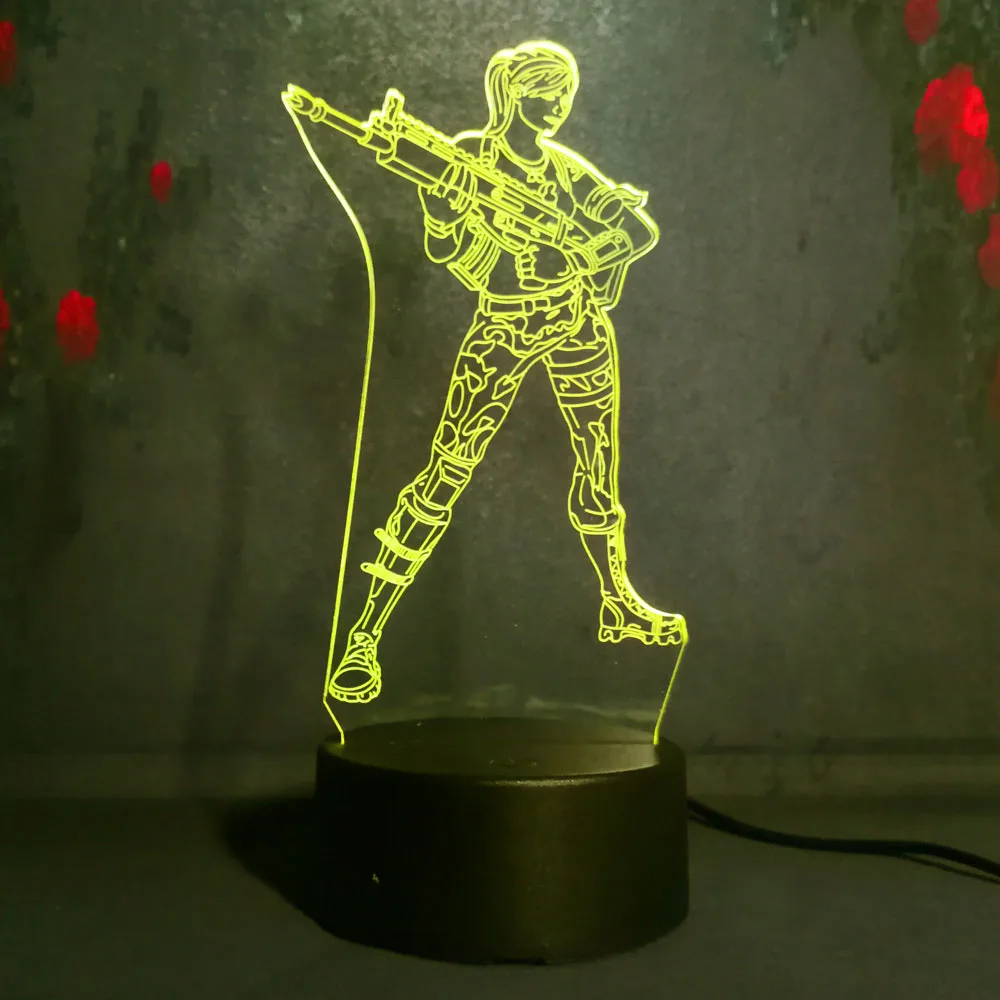 Touch Sensor 7 colorful changing Boy Kids Toy Home Decor Christmas Gift Battle Royale Game PUBG TPS SCAR-L Rifle LED Night Light