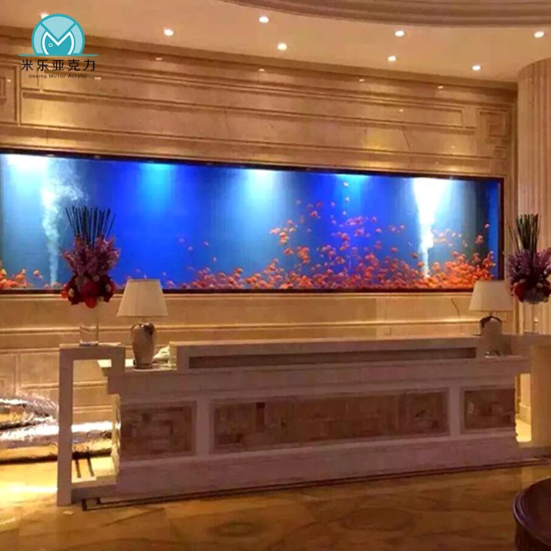 High quality salt water aquarium fish tank big acrylic shallow used large aquariums for sale