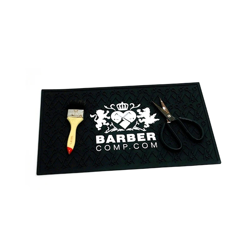Custom production black environmental hair styling tool mats hairdressing tools mat hair salon equipment mat