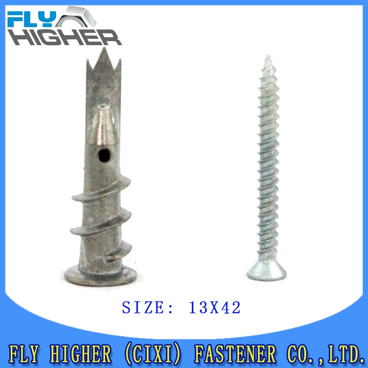 13x42 Self-drill Plasterboard Plug Wall Anchors For Drywall