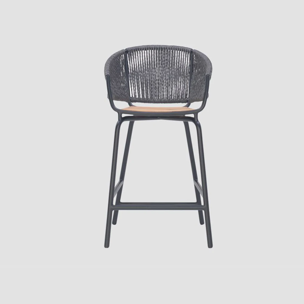 Современный роскошный алюминиевый плетеный стул из ротанга и тикового дерева для ресторанов и отелей