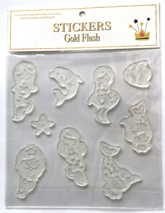 Glitter Transparent Gel Sticker windows Deco