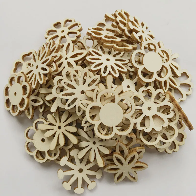 Wooden flower shape wood chips for decoration