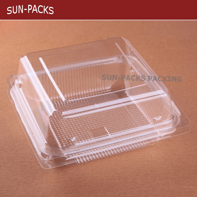 Disposable food grade PET PP PS Plastic Pastry food tray packaging container with lid