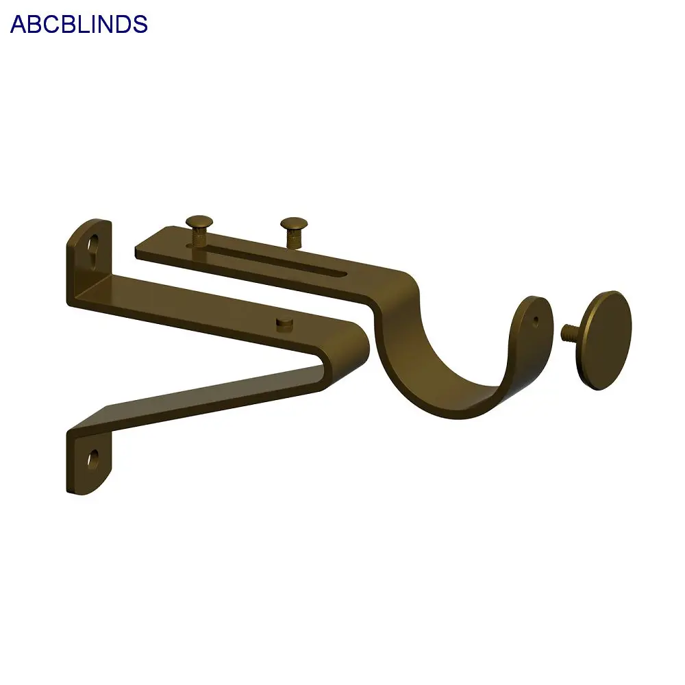 Round Triple Metal Curtain Rod Bracket for Decorative