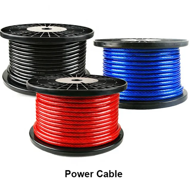 High Quality Frosted Transparent PVC Insulation Flexible OFC CCA Car Audio Ground Power Battery Cable