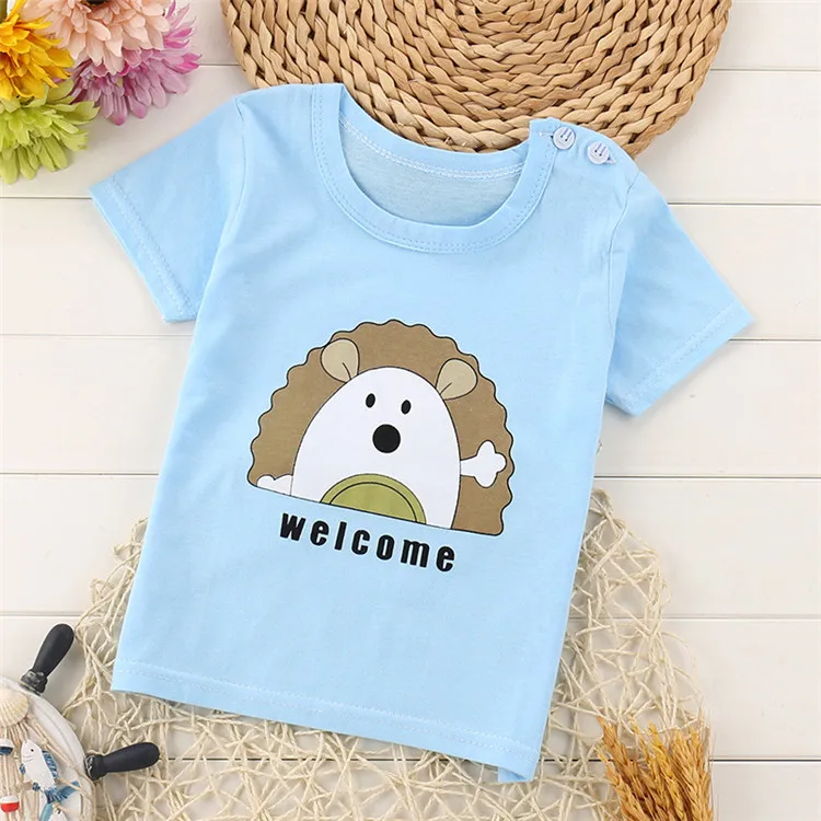 Wholesale cheap kids t shirts summer cartoon short sleeved children T shirt Pure cotton boy girl baby t shirt