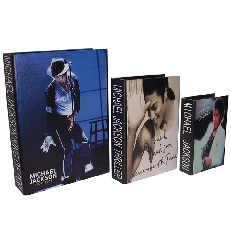 Hollywood star Michael Jackson design decorative wooden fake book box