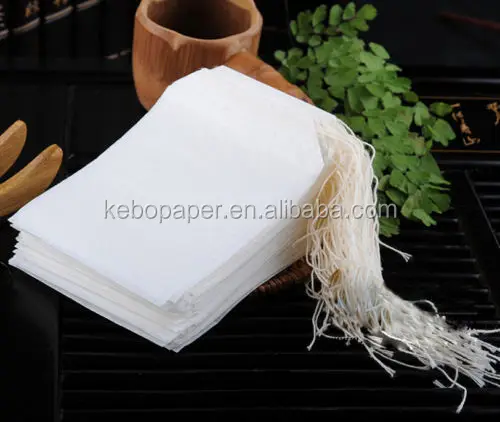 Empty tea bag with string