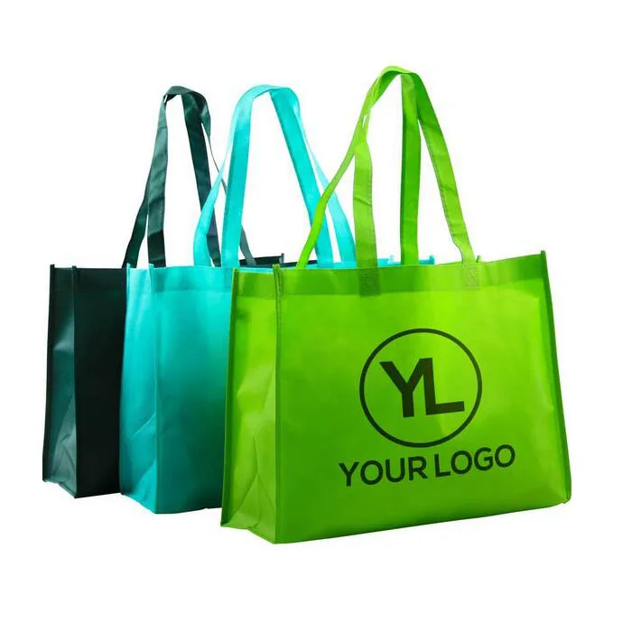 Рекламная оптовая продажа дружественная многоразовая Складная Нетканая ткань упаковка для покупок Розничная сумка Пользовательский логотип печать тоут Экологичная