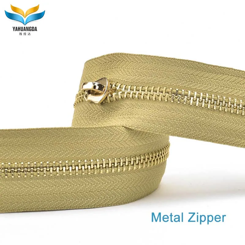 custom leather design metal zipper with metal slider for bag making accessories