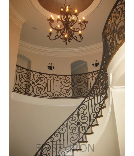 Inside galvanized steel staircase/interior metal stairs /indoor railing/iron balustrade