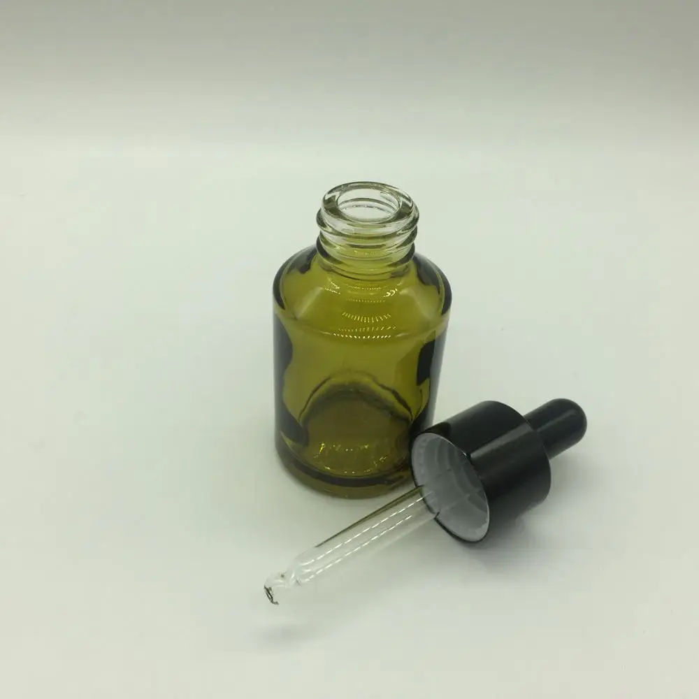 1oz 30ml green glass oil slant shoulder dropper bottle for essential oil