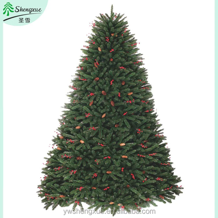 
High Quality Rich leaf 7ft Artificial Pine Cone Christmas fat Tree Decoration 