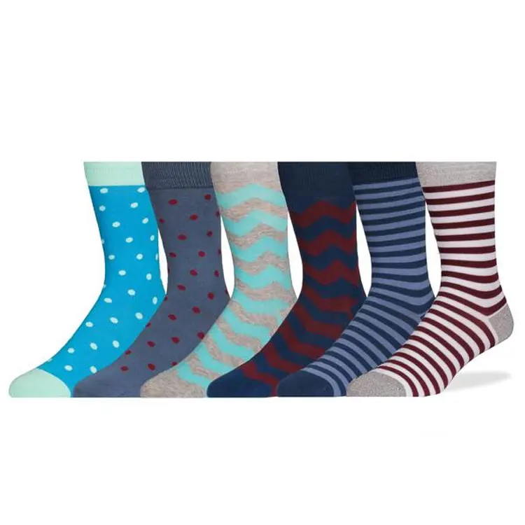 wholesale custom classics 6 pack fashion dress socks men