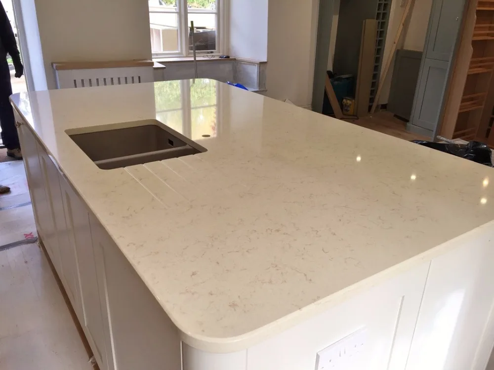 
Low prices cream artificial quartz stone slab for counter tops 