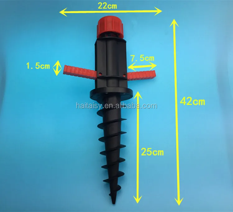 New Desgin Beach Umbrella Plastic Ground Screw Anchor Beach Umbrella Drill