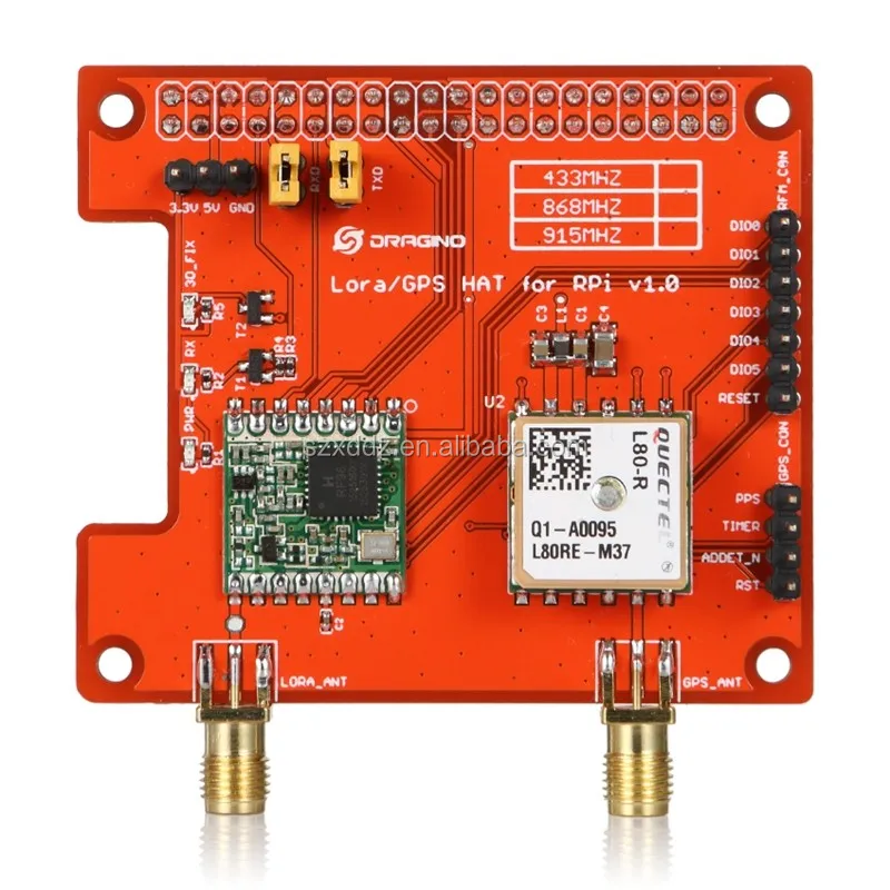 Long distance wireless 433/868/915Mhz Lora and GPS Expansion Board for Raspberry Pi