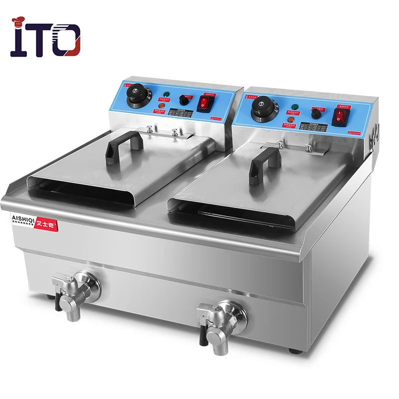 high quality factory wholesale price stainless steel fryer with oil valve # ASQ -101V