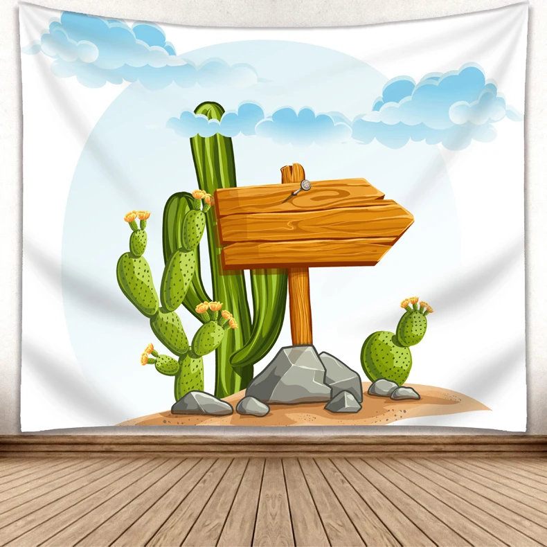 Customized Home decor Cactus Plant  Wall Hanging Tapestry