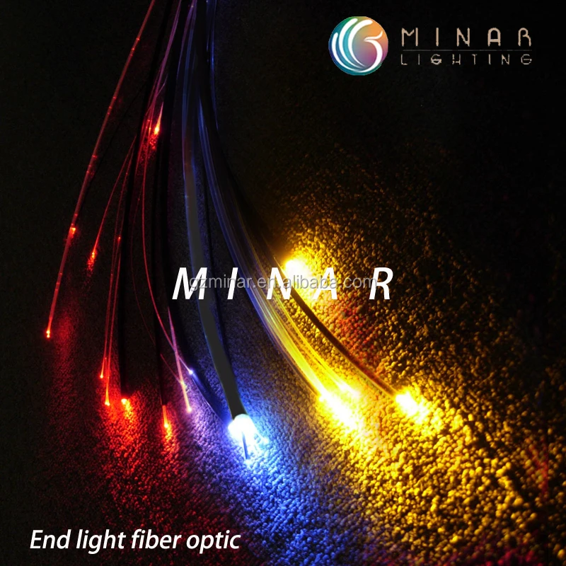 PMMA solid end glow emitting multi core fiber optic cable for swimming pool