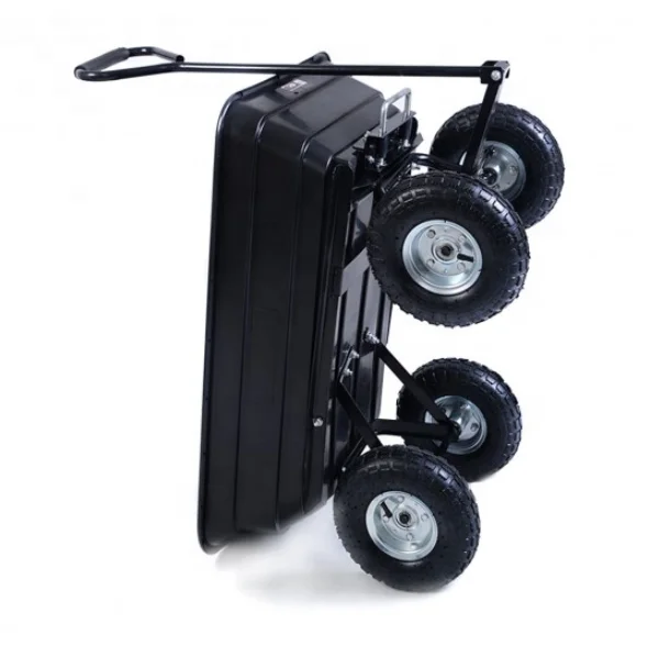 used garden metal Dump green Cart Heavy Duty 4 Wheel Garden Wagon