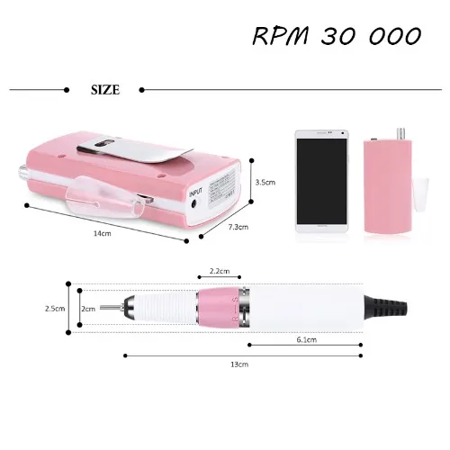 30000RPM Nail Manicure Pedicure Manicure Electric Nail Drill Bits Grinding Polisher Glazing Machine Manicure Drill Accessories