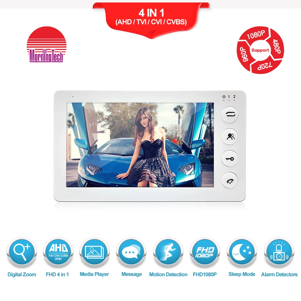 HD Video Door Phone Doorbell Intercom Kit With Smart Visitor Detection camera