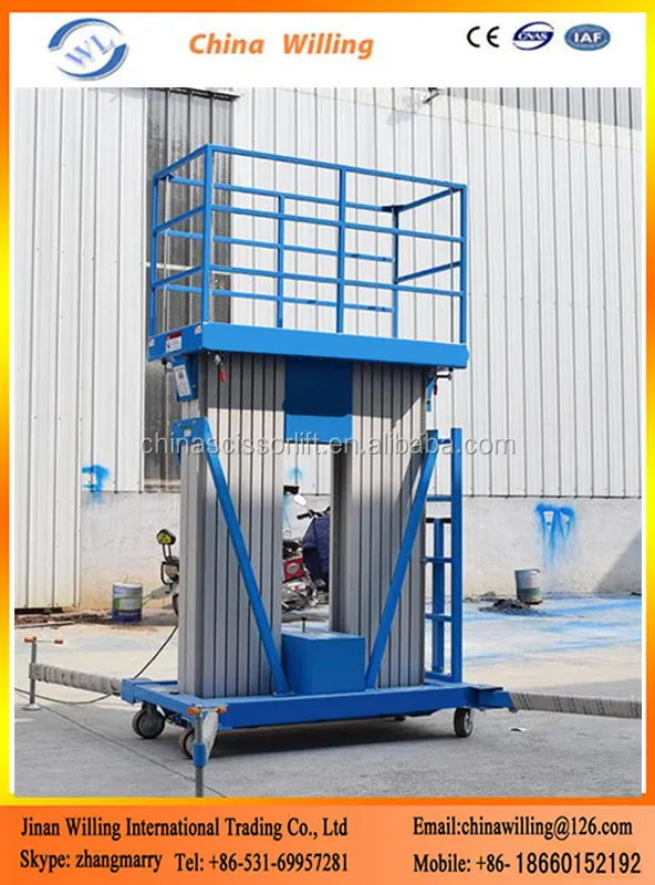 14m Mobile Telescopic Vertical Manlift for Sale