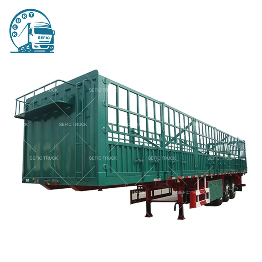 High wall fence side animal livestock transport cage cargo semi truck trailer