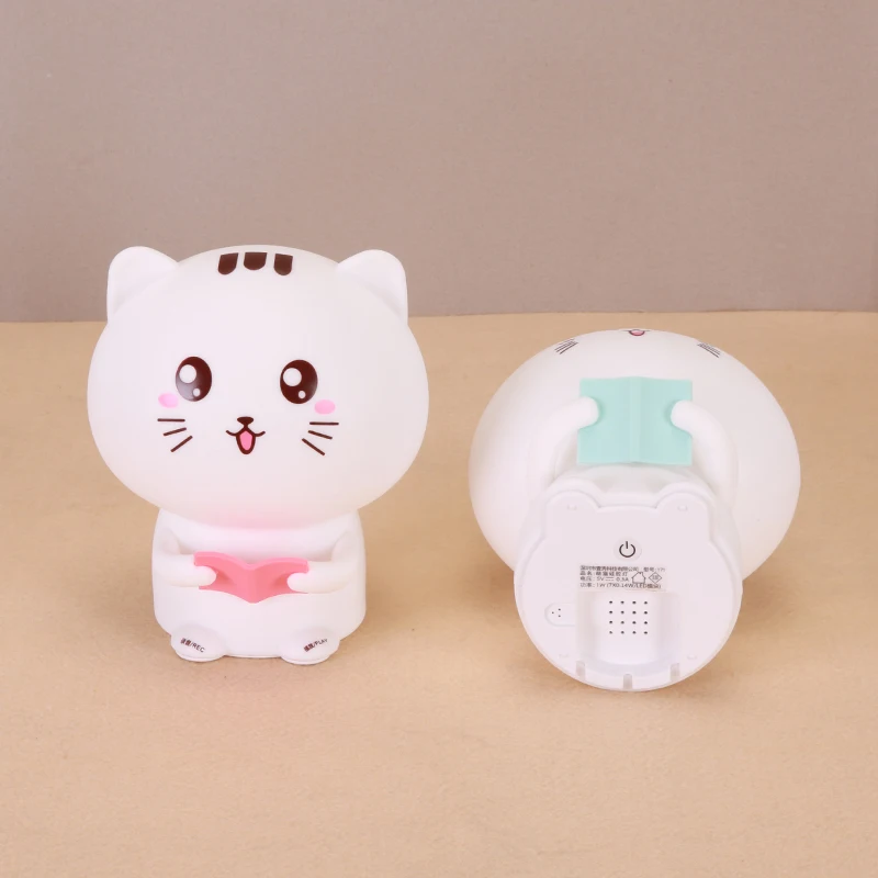 Симпатичный милый 3D светодиодный ночник в форме кота для младенца и силиконового котенка