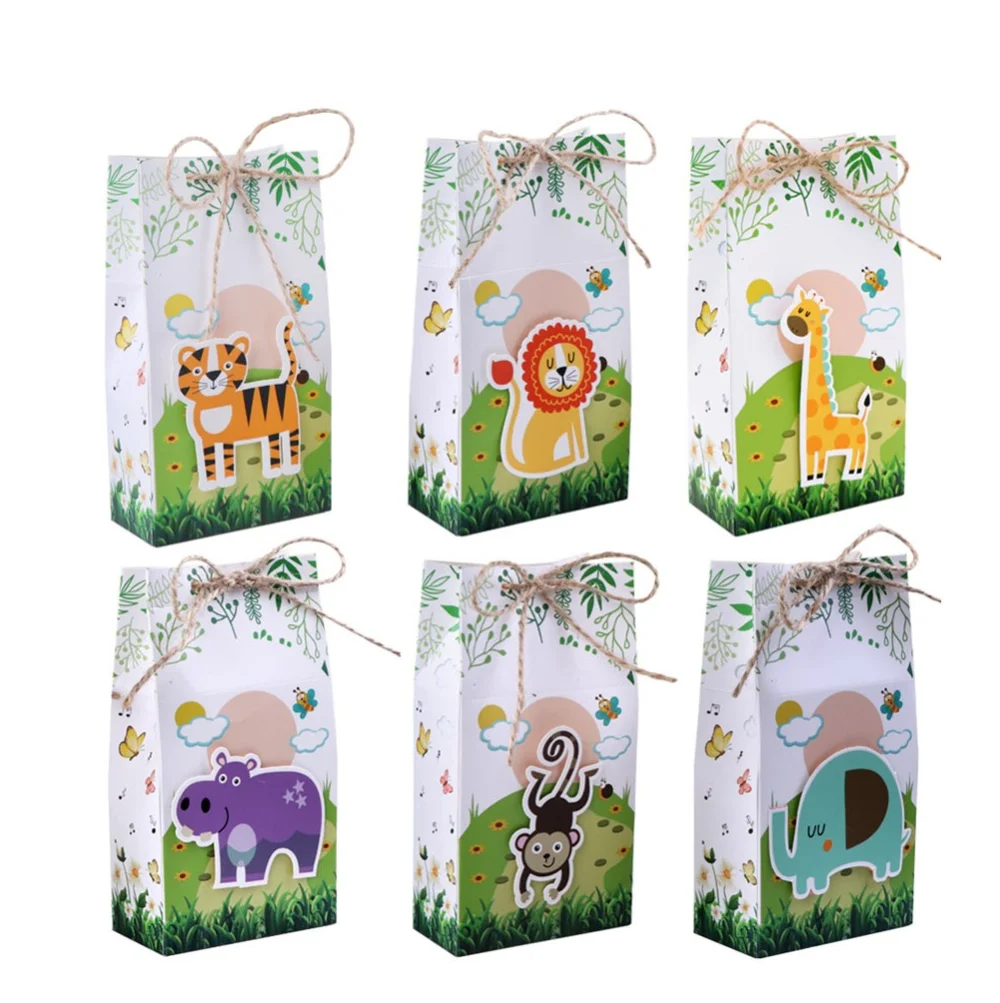 
Jungle party decoration baby shower birthday animal theme party favor box goodie bag 