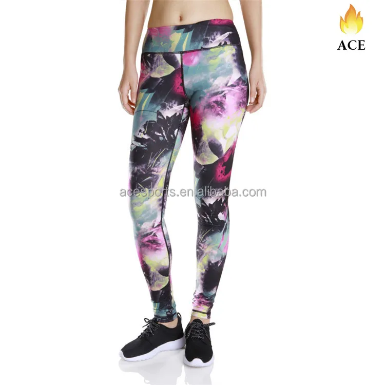 in stock leggings 2018 wholesale custom sublimated printed tight fitness sports yoga leggings for women